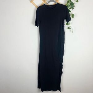 MODERN CITIZEN Side Ruched Jersey Dress Black Size Small EUC Q534
